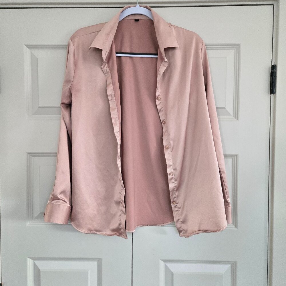 Pink silk top